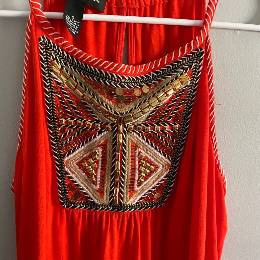 INC International Concepts Red Embellished Halter Camisole